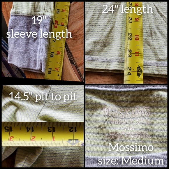 Mossimo striped long sleeve shirt sz M, gray/green - Picture 14 of 16